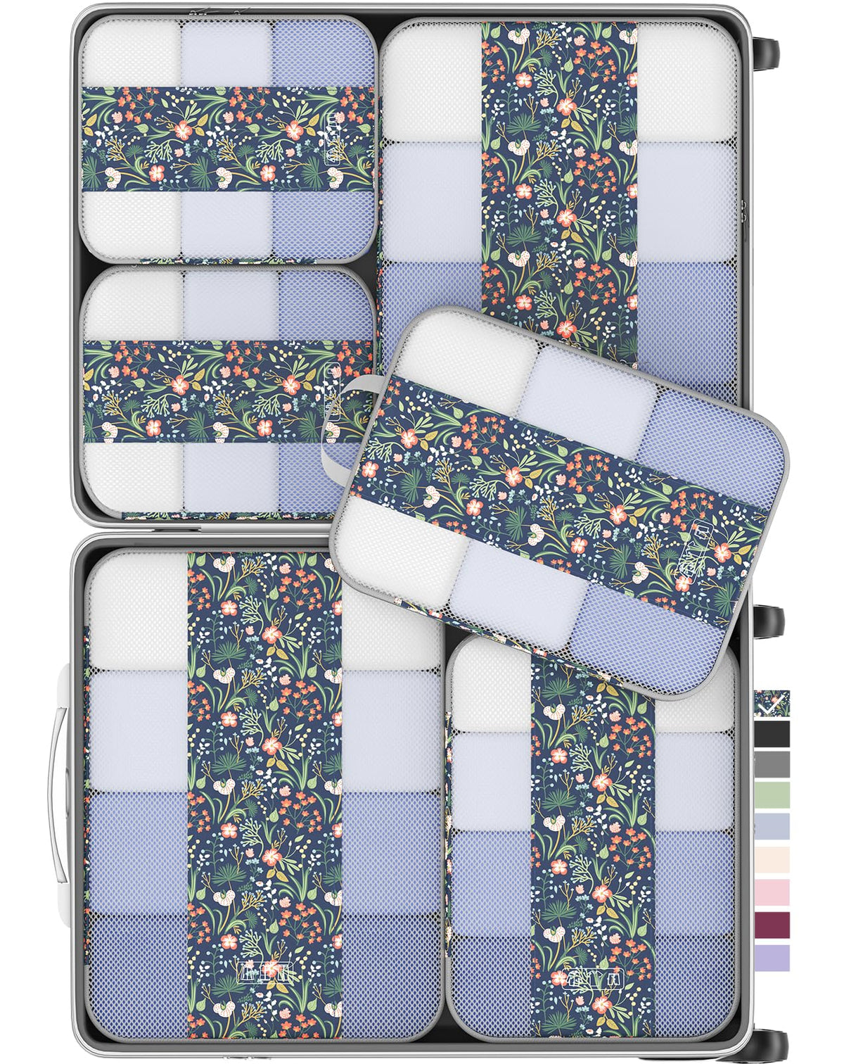 OlarHike 8 Set Compression Packing Cubes for Travel Gifts Mom Women,Airplane/Car/Cruise Travel Essentials,Compressible Expandable Space Saver Bags,Garment Bags with Over 1000 pcs Mesh Holes(Beige)