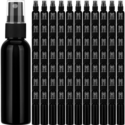 Nuogo 100 Pack 2 Oz Plastic Mini Travel Spray Bottles,Black