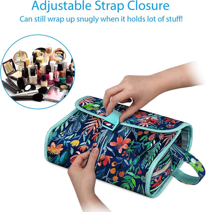 FINTIE Portable Toiletry Cosmetic Travel Bag Hanging Makeup Organizer