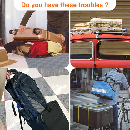 ZINZ 2-Pack High Elastic Luggage Strap Adjustable Suitcase Belt,Gray