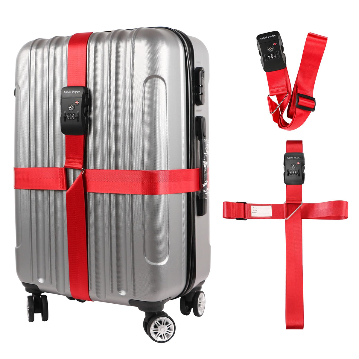 Travel Inspira Heavy Duty Luggage Straps with TSA Lock