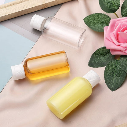 100 Pcs 1.7 oz Clear Travel Bottles with Flip Caps for Toiletries