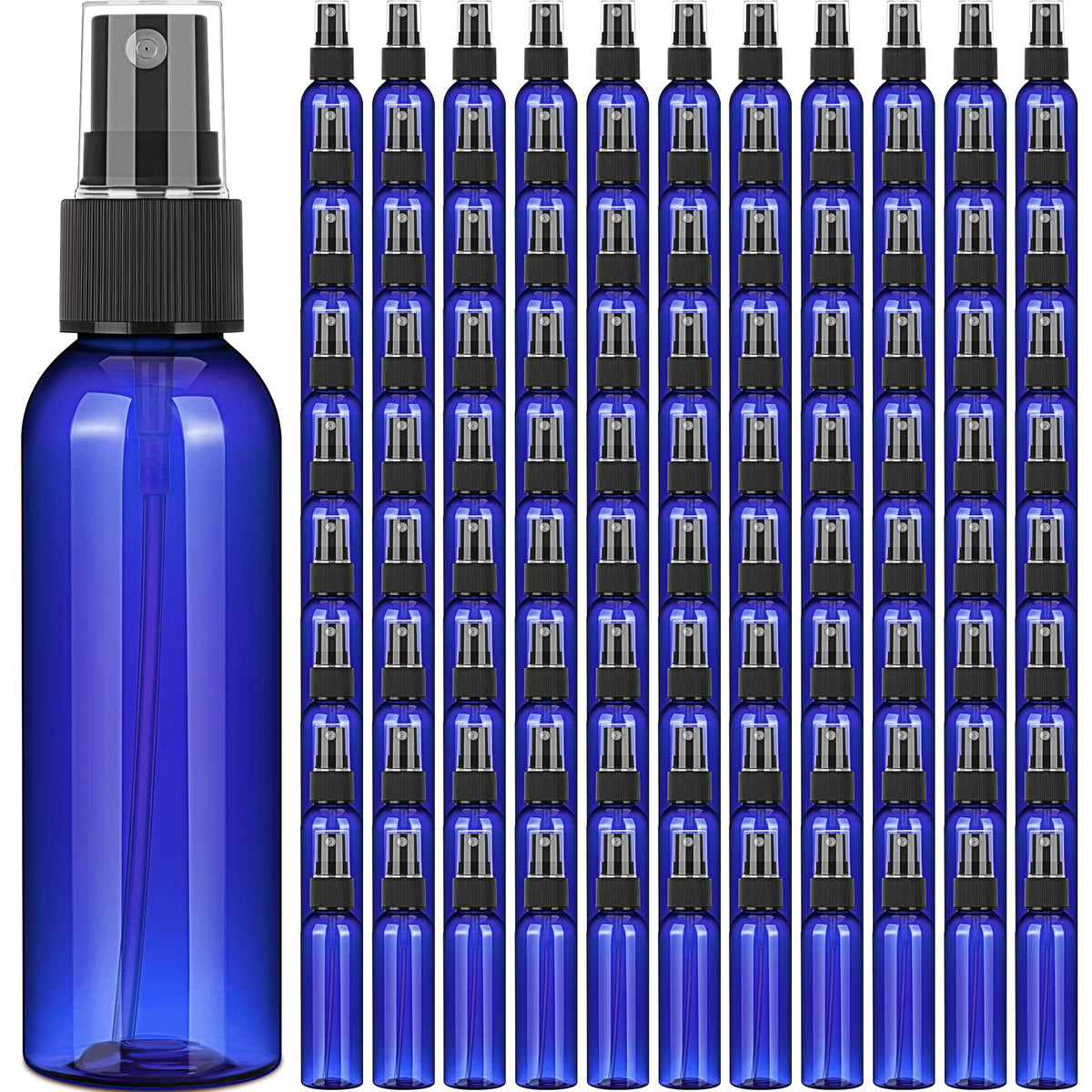 Nuogo 100 Pack 2 Oz Plastic Mini Travel Spray Bottles,Black