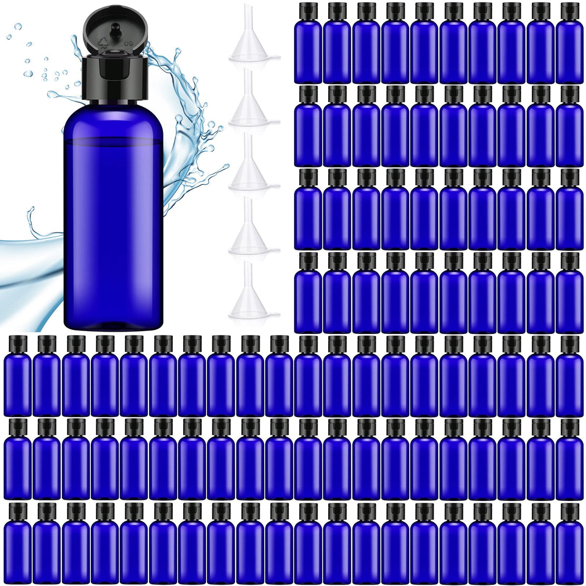 Eccliy 100 Pack 2 OZ Clear Plastic Bottles Travel Lotion Bottle