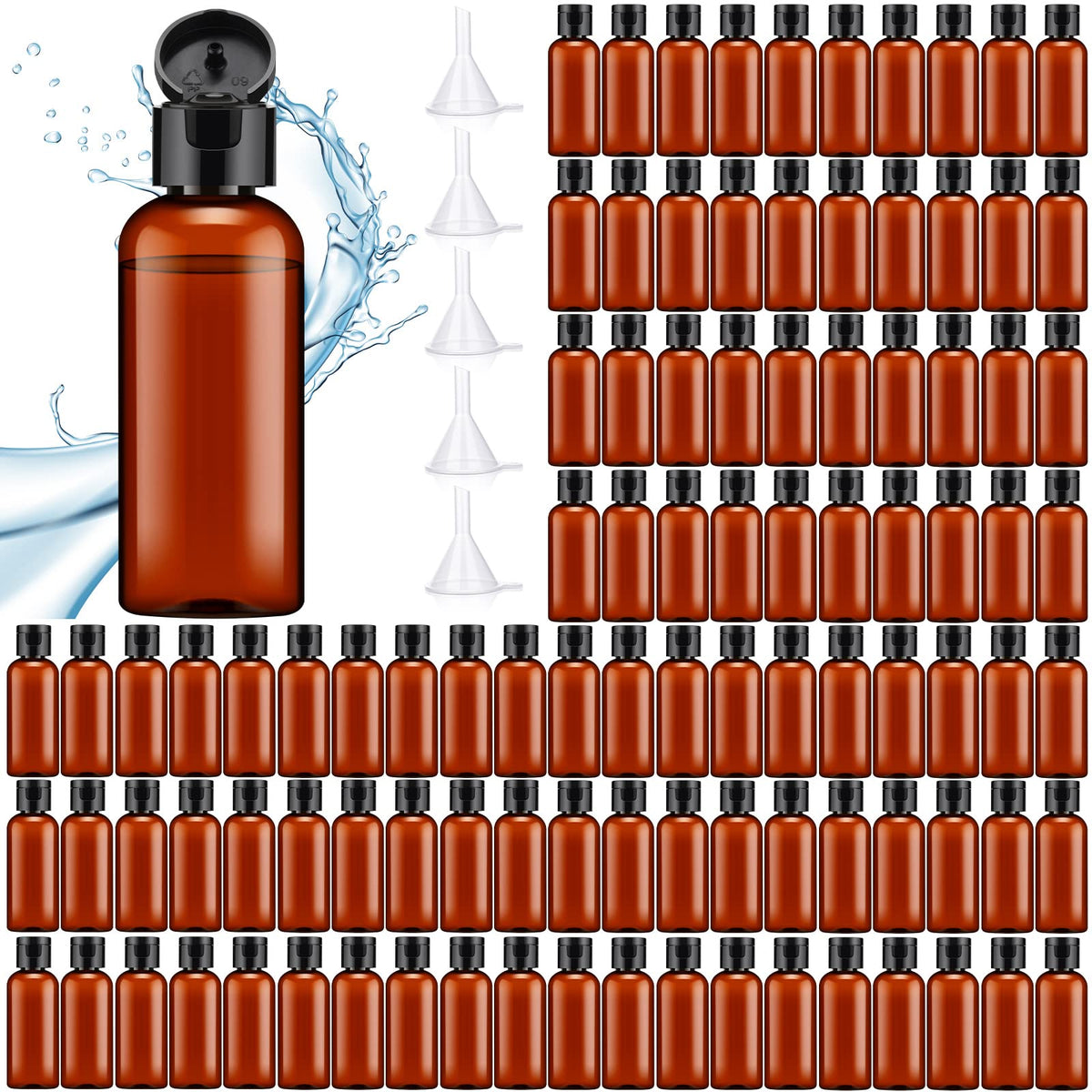 Eccliy 100 Pack 2 OZ Clear Plastic Bottles Travel Lotion Bottle