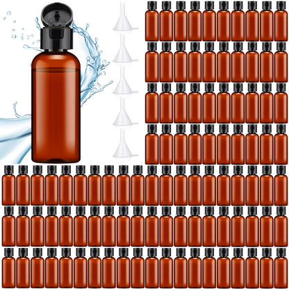Eccliy 100 Pack 2 OZ Clear Plastic Bottles Travel Lotion Bottle