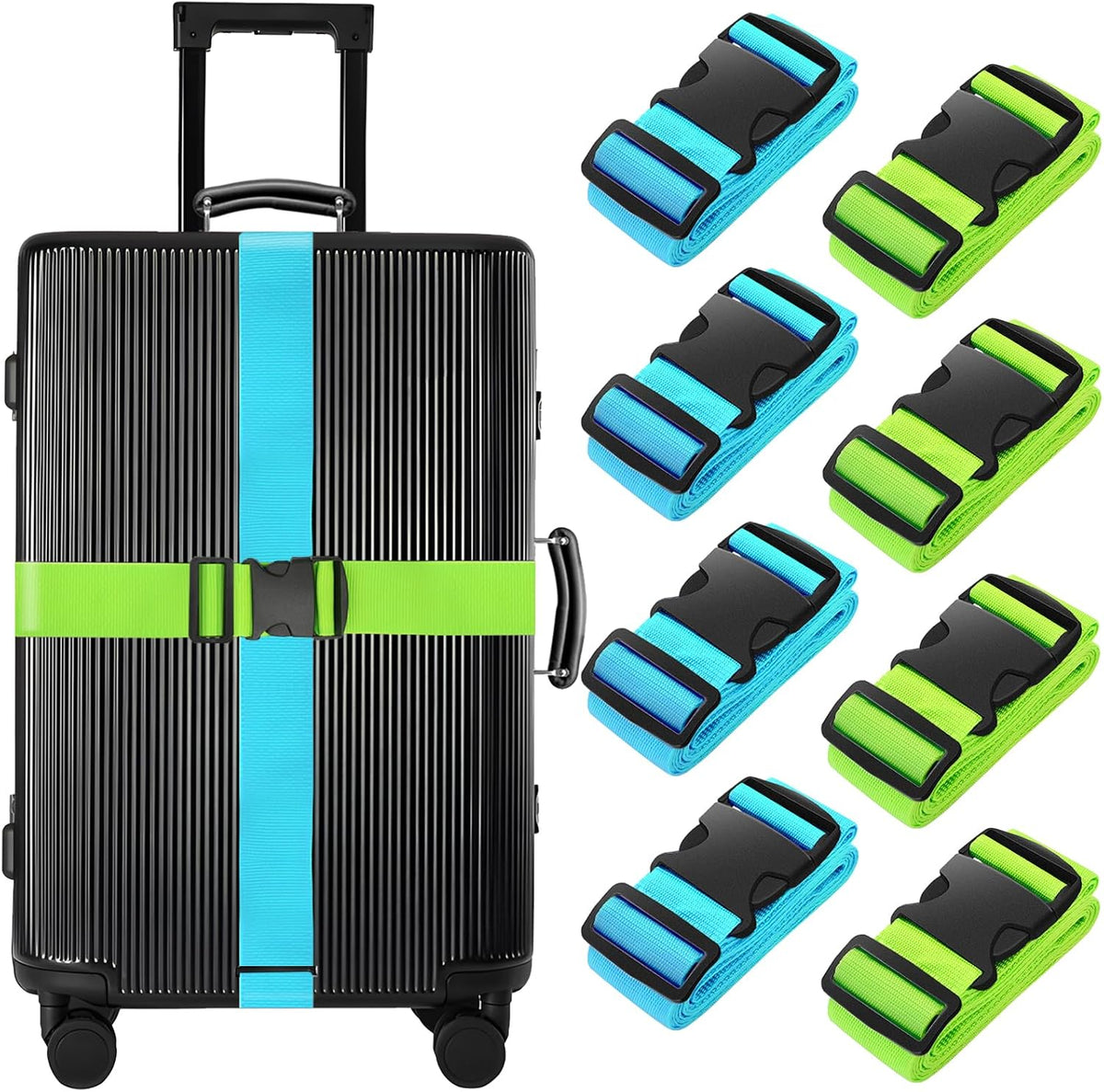 BILIONE Luggage Straps for Suitcases,79" Long Adjustable Luggage Belts