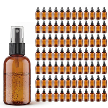 2 oz Amber Small Spray Bottle, Empty Spray Bottles plastic spray bottles Fine Mist Spray for Hair, Travel, Plants, Cleaning Solutions and Skin Care (24)