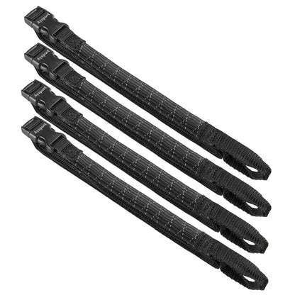 Ayaport Motorcycle Luggage Straps Adjustable Pack Stretch Straps 18"- 60" Black/Reflective for Securing Loads to Motorcycles/Bikes etc. 4Pack
