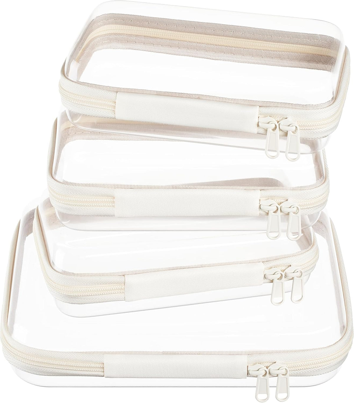 Clear Zipper Pouches, Hard Shell Zipper Case (M+3S)