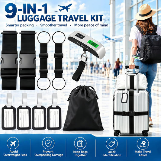 10 Pack Luggage Straps for Suitcases, Luggage Weight Scale & Luggage Tags