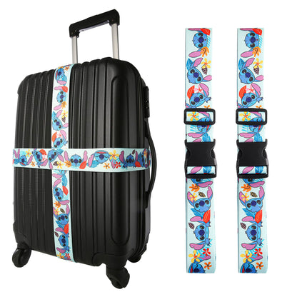 Disney Stitch Luggage Strap 2-Piece Set Officially Licensed, Adjustable Luggage Straps from 30'' to 72''
