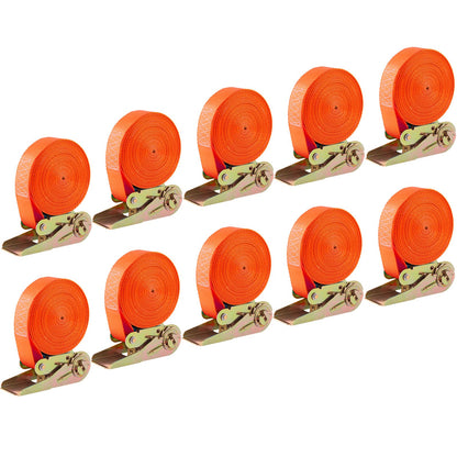 LIFERUN 10-Pack 1 in x 20 ft Endless Ratchet Straps, 1760 lb, Black