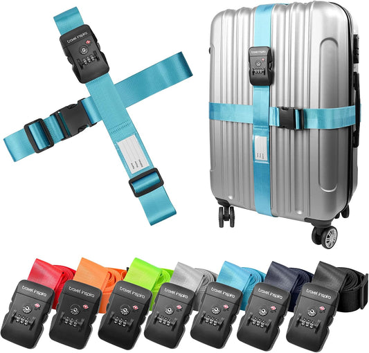 Travel Inspira TSA Approved Luggage Straps 2 Pack Suitcase Belt