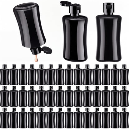 Domensi 50 Pcs 3.4 oz Black Travel Squeeze Bottles with Lids