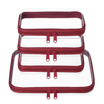 Clear Zipper Pouches, Hard Shell Zipper Case (M+3S)