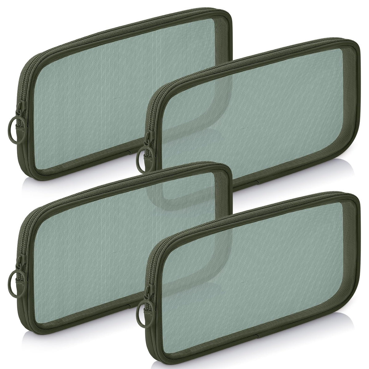 Weewooday 4Pcs Mesh Makeup Bag, Gray, Small, Large, Medium, Classic