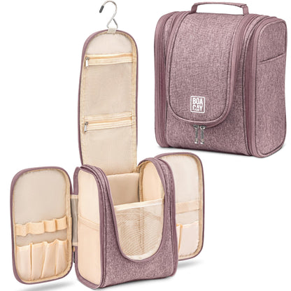 BOACAY Hanging Travel Toiletry Bag for Women and Men, Makeup Bag, Bathroom & Shower Organizer Kit for Accessories, Cosmetics, Travel Essentials