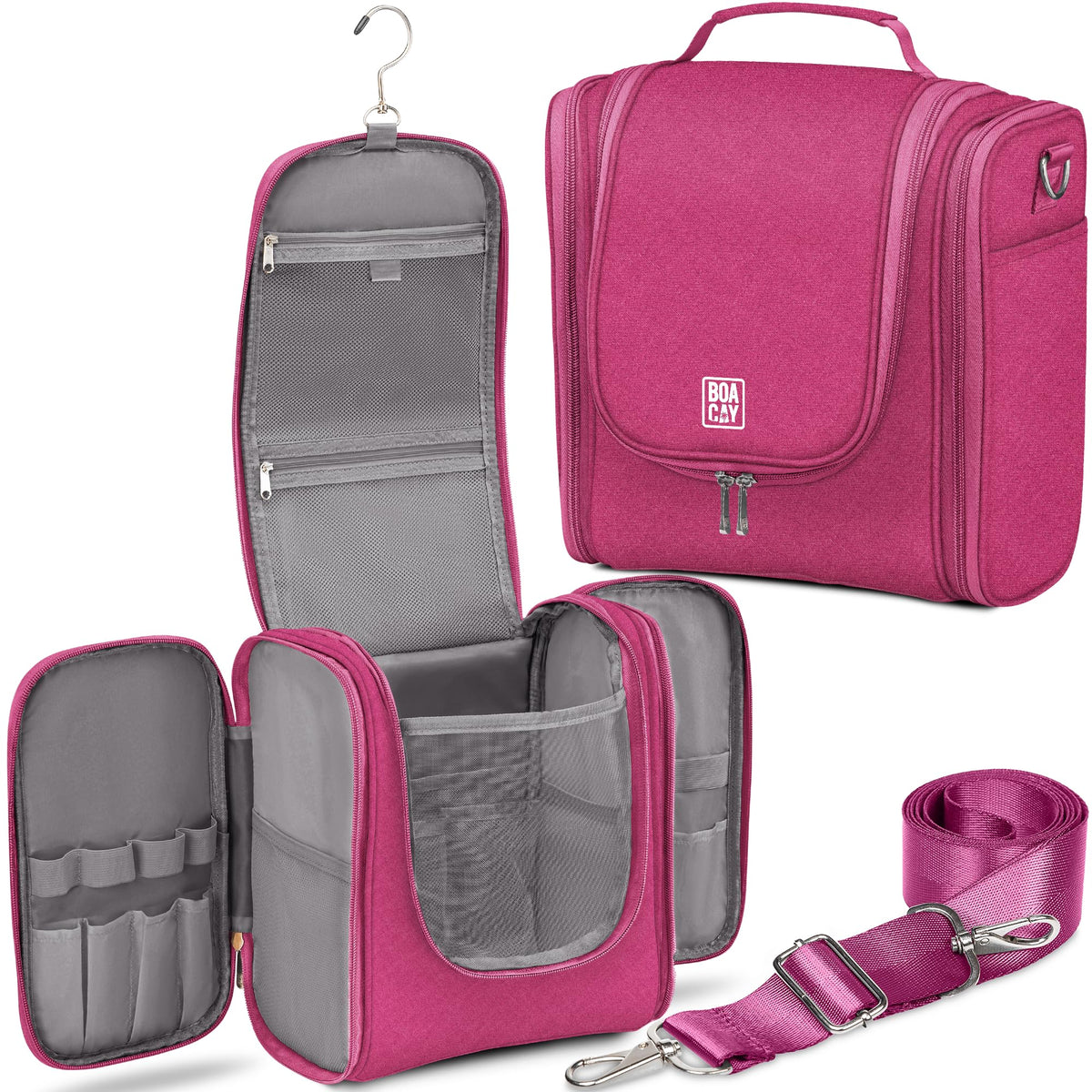 BOACAY Extra Large Hanging Travel Toiletry Bag for Women and Men, Makeup Bag