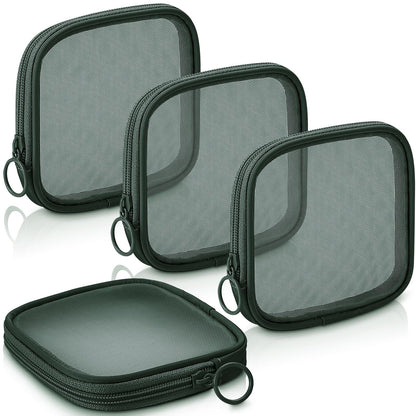 Weewooday 4Pcs Mesh Makeup Bag, Gray, Small, Large, Medium, Classic